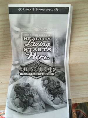 Menu page 1 at Bay Naturals Healthy Market & Kitchen in Myrtle Beach
