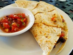 Vegan breakfast quesadilla at Bay Naturals Healthy Market & Kitchen in Myrtle Beach