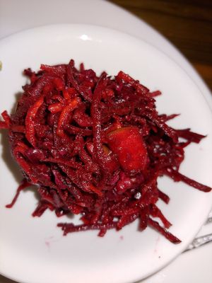 Delicious beet slaw at Bay Naturals Healthy Market & Kitchen in Myrtle Beach