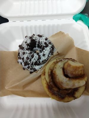 Chocolate Coconut Donut & Cinnamon Roll at Bay Naturals Healthy Market & Kitchen in Myrtle Beach
