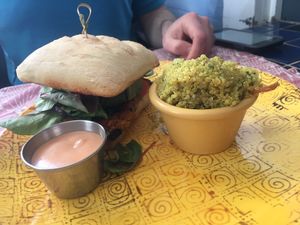 Sweet potato burger at Nelli Rae's Kitchen in Revere