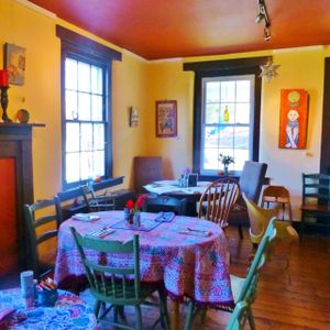 Nellie Rae's serves delicious fresh, local V/V breakfast and lunch choices with outside seating ( summer) or in a colorful, warm cafe OR TO GO. at Nelli Rae's Kitchen in Revere