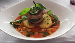 Seitan and polenta at Lebenbauer in Vienna