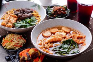 Noodle soup at Guangcheng Vegetarian in Hsinchu