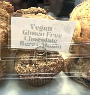 Vegan GF chocolate berry muffin   at Olympia Coffee Roasting in Seattle
