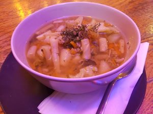 Soup of the day at Chwast Food in Warsaw