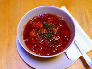 Lunch: barszcz ukraiński #Veganuary at Chwast Food in Warsaw