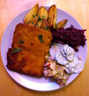 Vegan schabowy at Chwast Food in Warsaw