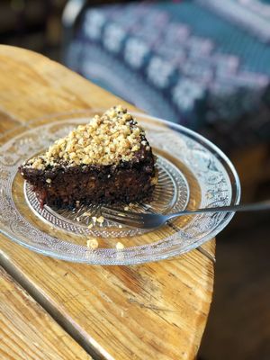 And they even do cake ! This was a delicious chocolate carrot cake!!  at Chwast Food in Warsaw