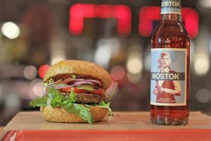 Okara and ground soy
vegan burger at Chwast Food in Warsaw