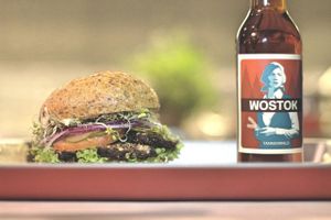 seitan burger at Chwast Food in Warsaw