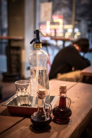 homemade natural flavored water at Chwast Food in Warsaw