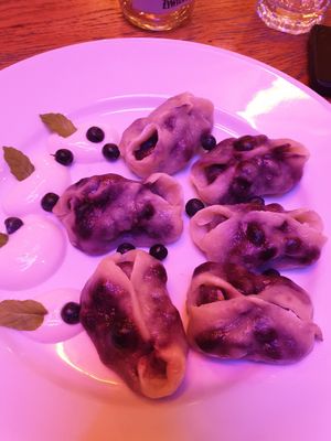 Pierogi z jagodami at Chwast Food in Warsaw
