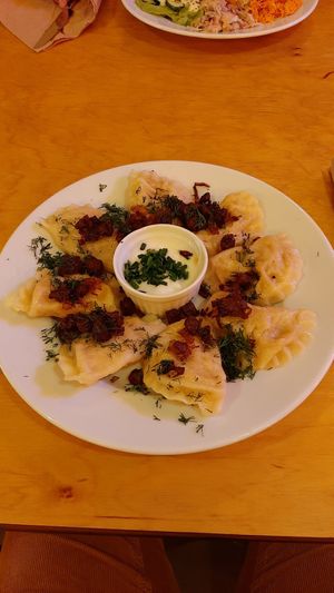 Pierogi ruski at Chwast Food in Warsaw
