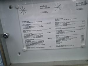 Frühstückskarte at kuchen kollektiv in Bochum