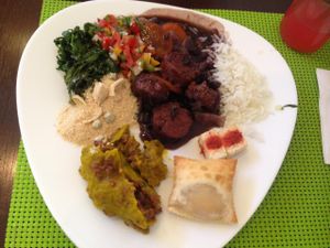 Some of the hot dishes options. at Natural Jardim in Santo Andre