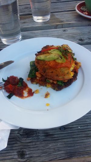 corn fritters from beat street at Beat Street Cafe in Christchurch