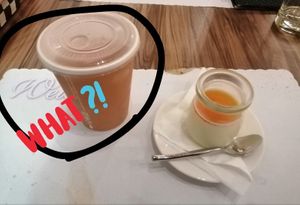 Single use cups given without warning in a fine dining establishment? What? at Miracle Green House in Hsinchu