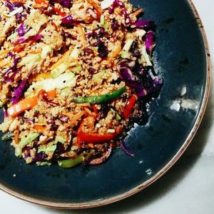 Bulgur with vegetables and tofu! at Vantana in Sevilla