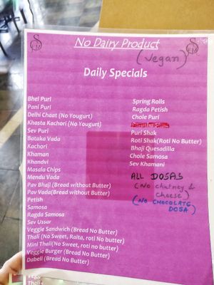 Ask for the vegan menu at Surati Farsan Mart in San Diego