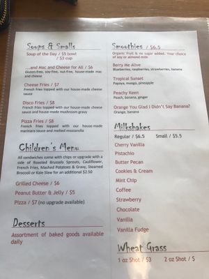 Menu at Killer Vegan in Union