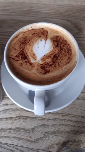 cappuccino with coconut milk at Monck's Green in Phibsborough