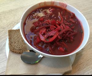 eastern german/russian beetroot soup at Goodies in Leipzig
