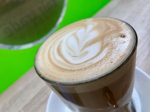 dutch windmill cookie espresso latte (not kidding) at Goodies in Leipzig