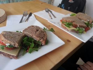 vegan sandwich at Bio Bodega in Rotterdam