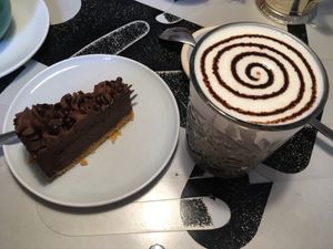 Coffee mocha and chocolate cake 💕 at KIRAS - Totoriu 7 in Vilnius
