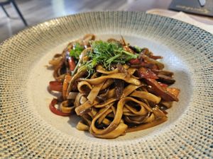 Vegetable wok at Emirhan Restaurant in Samarkand