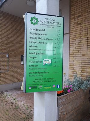 Outside at Falafel Masters in Eindhoven