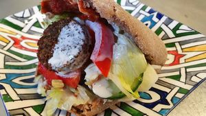 Falafel Masters; 
Wholemeal wheat pita. Come and try it 😋😋😋 at Falafel Masters in Eindhoven