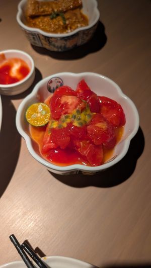 Tomato and Passionfruit at Qingchun Pumen (New World Dontai Li Shop) in Shanghai