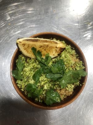 green cous cous at Maison Blunt in Zurich