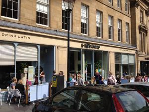 Outside on a sunny day at Las Iguanas in Newcastle Upon Tyne