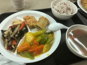 Veggie curry, Stewed radish, fried bean curd rolls at Ateen in Kowloon