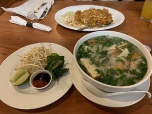 Vegan pad Thai and pho at Thai Meal in Plantation