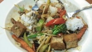 Vegan Indonesian stir fry at Thai Meal in Plantation