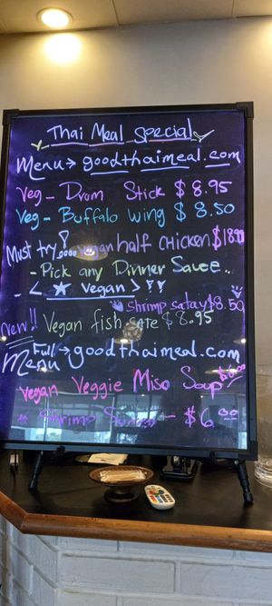 Some of the many vegan options. at Thai Meal in Plantation