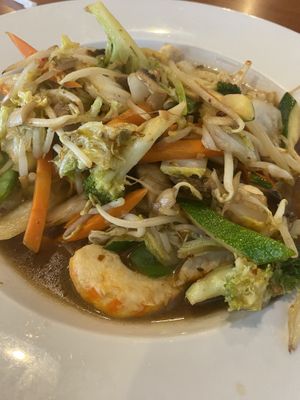 vegan shrimp stir fry   at Thai Meal in Plantation