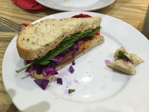 Vegan Roasted Butternut Squash and Peanut Butter Sandwich at Black Bear Cafe in Belfast