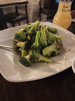 Broccoli with garlic sauce  at Nancy Chang in Worcester