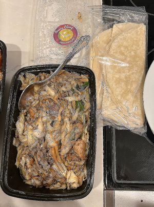 vegan stir-fried moo shi chicken w/pancakes  at Nancy Chang in Worcester