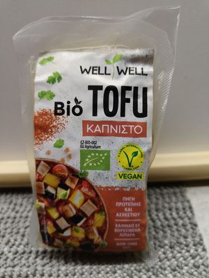Organic smoked tofu at Sklavenitis in Thessaloniki