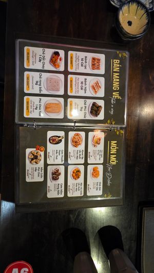 Menu at Chay TU Dao in Da Nang
