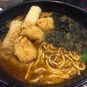 Laksa soup is my favorite here.  at So Yuet Hin 素悅軒 in New Territories