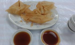 Crispy won ton at Ching Chung Koon 青松觀 in New Territories