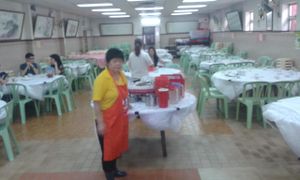 Dining hall inside at Ching Chung Koon 青松觀 in New Territories