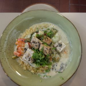 Green curry at Roots Kitchen in Turku